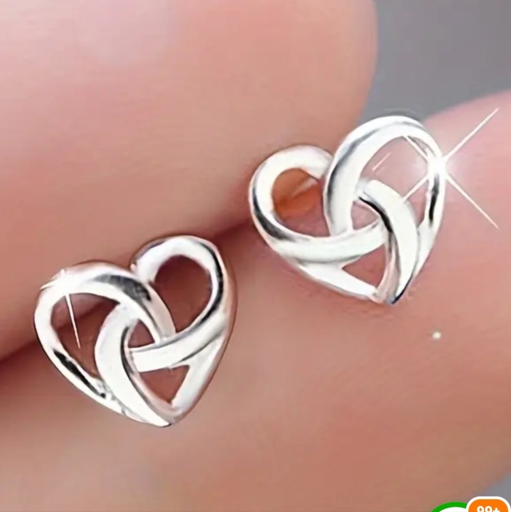 Celtic Knot Heart Stud earring set  Zinc Alloy